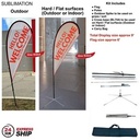 24Hr Express Ship- 9' Small Tear Drop Flag Kit, Full Color Graphics One Side, Outdoor & Indoor bases
