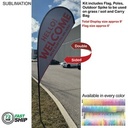 72 Hr Fast Ship - 9' Small Tear Drop Flag Kit, Full Color Graphics Double Sided, Spike and Bag