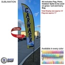 48 Hr Quick Ship - 13' Medium Feather Flag Kit, Full Color Graphics Double Sided, Spike and Bag.