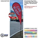 48 Hr Quick Ship - 12' Medium Tear Drop Flag Kit, Full Color Graphics Double Sided, Spike and Bag.