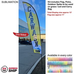 [SU751-13] 24H Express Ship- 13' Medium Feather Flag Kit, Full Color Graphics One Side, Spike and Bag Included.