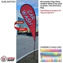 24Hr Express Ship - 12' Medium Tear Drop Flag Kit, Full Color Graphics Double Sided, Spike and Bag.