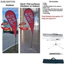 12' Medium Tear Drop Flag Kit, Full Color Graphics Double Sided, Outdoor Spike Base, Indoor use12' M