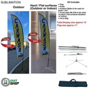 72Hr Fast Ship - 13' Medium Feather Flag Kit, Full Color Graphic Double Sided, Outdoor & Indoor base