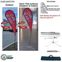 72Hr Fast Ship -12' Medium Tear Drop Flag Kit, Full Color Graphic Double Side, Outdoor & Indoor base