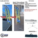 48 Hr Quick Ship - 13' Medium Feather Flag Kit, Full Color Graphics One Side, Outdoor & Indoor Base
