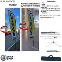 48Hr Quick Ship -13' Medium Feather Flag Kit, Full Color Graphic Double Sided, Outdoor & Indoor base