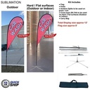 48Hr Quick Ship - 12' Medium Tear Drop Flag Kit, Full Color Graphics One Side, Outdoor & Indoor Base