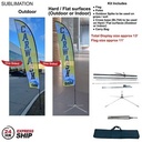 24Hr Express Ship - 13' Medium Feather Flag Kit, Full Color Graphics One Side, Outdoor & Indoor base