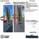 24H Express Ship-13' Medium Feather Flag Kit, Full Color Graphic Double Sided, Outdoor & Indoor Base