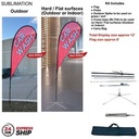 24H Express Ship- 12' Medium Tear Drop Flag Kit, Full Color Graphics One Side, Outdoor & Indoor Base