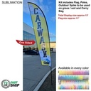 72 Hr Fast Ship - 13' Medium Feather Flag Kit, Full Color Graphics One Side, Spike and Bag Included