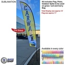 48Hr Quick Ship - 13' Medium Feather Flag Kit, Full Color Graphics One Side, Spike and Bag Included.