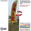 48 Hr Quick Ship - 15' Large Feather Flag Kit, Full Color Graphics Double Sided, Spike and Bag.