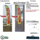 72Hr Fast Ship - 15' Large Feather Flag Kit, Full Color Graphics One Side, Outdoor and Indoor use