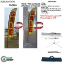 72Hr Fast Ship - 15' Large Feather Flag Kit, Full Color Graphics Double Sided, Outdoor & Indoor Use