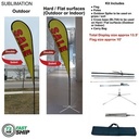72Hr Fast - 13.5' Large Tear Drop Flag Kit, Full Color Graphic Double Side, Outdoor & Indoor Use