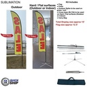 48Hr Quick Ship - 15' Large Feather Flag Kit, Full Color Graphics One Side, Outdoor and Indoor use