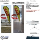 48Hr Quick- 13.5' Large Tear Drop Flag Kit, Full Color Graphic Double Side, Outdoor & Indoor Use