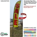 72 Hr Fast Ship - 15' Large Feather Flag Kit, Full Color Graphics Double Sided, Spike and Bag