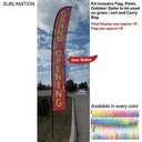 19' X-Large Feather Flag Kit, Full Color Graphics One Side, Outdoor Spike base and Bag Included