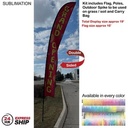 24Hr Express Ship -19' X-Large Feather Flag Kit, Full Color Graphics Double Sided, Spike and Bag