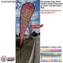 24Hr Express Ship -16' X-Large Tear Drop Flag Kit, Full Color Graphics One Side, Spike and Bag