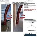 19' X-Large Feather Flag Kit, Full Color Graphics Double Sided, Outdoor Spike base, Indoor use