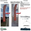 72Hr Fast Ship - 19' XL Feather Flag Kit, Full Color Graphics One Side, Outdoor & Indoor use