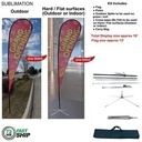 72Hr Fast Ship -16' XL Tear Drop Flag Kit, Full Color Graphics One Side, Outdoor & Indoor Use