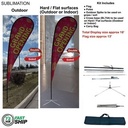 72Hr Fast Ship - 16' XL Tear Drop Flag Kit, Full Color Graphic Double Side, Outdoor & Indoor Use