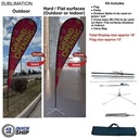 48Hr Quick Ship - 16' XL Tear Drop Flag Kit, Full Color Graphic Double Side, Outdoor & Indoor Use