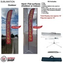 24Hr Express Ship - 19' XL Feather Flag Kit, Full Color Graphics One Side, Outdoor & Indoor Use
