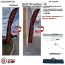 24Hr Express Ship - 19' XL Feather Flag Kit, Full Color Graphics Double Sided, Outdoor & Indoor Use