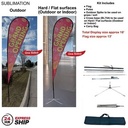 24Hr Express Ship -16' XL Tear Drop Flag Kit, Full Color Graphics One Side, Outdoor & Indoor Use