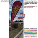 16' X-Large Tear Drop Flag Kit, Full Color Graphics Double Side, Outdoor Spike base and Bag Included