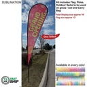 72 Hr Fast Ship -16' X-Large Tear Drop Flag Kit, Full Color Graphics One Side, Spike and Bag