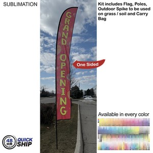 [SU753-9] 48Hr Quick Ship - 19' X-Large Feather Flag Kit, Full Color Graphics One Side, Spike and Bag Included