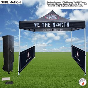 Tent Sidewalls Package,10' Sublimated Tent Kit and 2 Half Single Sided Sidewalls