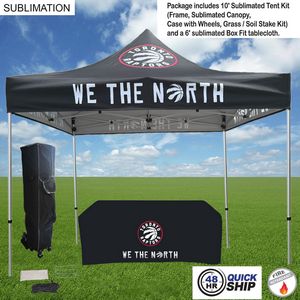 [SU758-21] 48Hr Quick Ship -Event Package, 10' Premium sublimated Tent Kit and 6' Sublimated Box Fit Tablecloth
