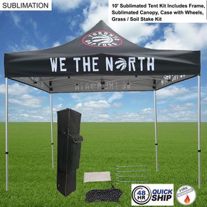 [SU758-3] 48 Hr Quick Ship - 10' Premium Sublimated Tent Kit, Includes Frame, Canopy, Case, Grass Stake Kit