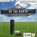 24 Hr Express Ship - 10' Premium Sublimated Tent Kit, Includes Frame, Canopy, Case, Grass Stake Kit