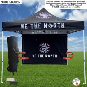 Tent Backwall Package 2, 10' Sublimated Tent Kit and Full DOUBLE Sided Backwall