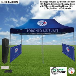 72Hr Fast Ship - 20' Tent Sidewalls Package, 20' Sublimated Tent Kit & 2 Single Sided Half Sidewalls