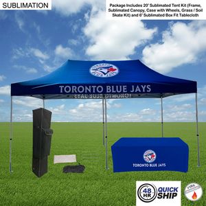 [SU759-22] 48Hr Quick Ship -Event Package, 20' Premium Sublimated Tent Kit and 6' Sublimated Box Fit Tablecloth
