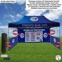 Full Tent Package 2, 20' Sublimated Tent Kit, DOUBLE Sided 20' Backwall, 2 DOUBLE Side Half Sidewall