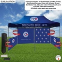 Full Tent Package 1, 20' Sublimated Tent, 2 DOUBLE sided 10' backwalls, 2 DOUBLE side half sidewalls