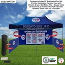 72Hr Fast Ship - 20' Sublimated Tent Kit, DOUBLE Sided 20' Backwall, 2 DOUBLE Side Half Sidewall