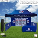 Supreme Event Package, 20' Sublimated Tent, 20' Backwall, 2 Half Sidewalls, 6' Box Fit Tablecloth