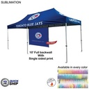48 Hr Quick Ship - 10' Back Wall for 10'x20' Tent Kit, Sublimated, Single Sided Print